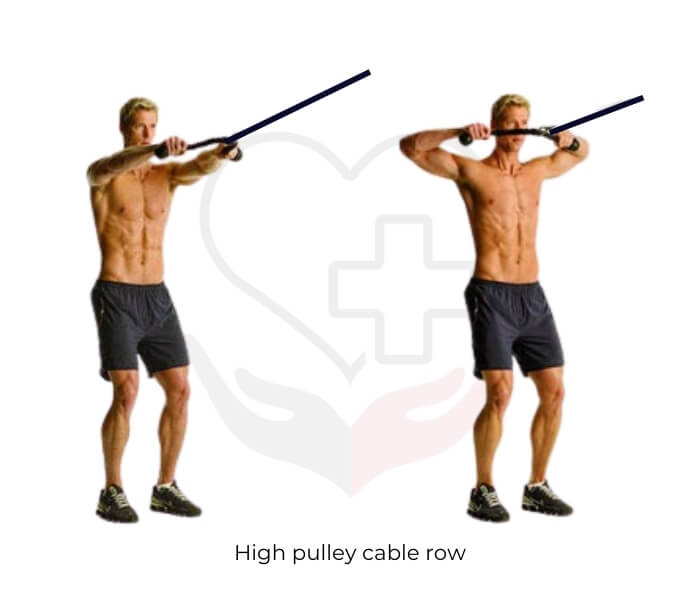High pulley cable row