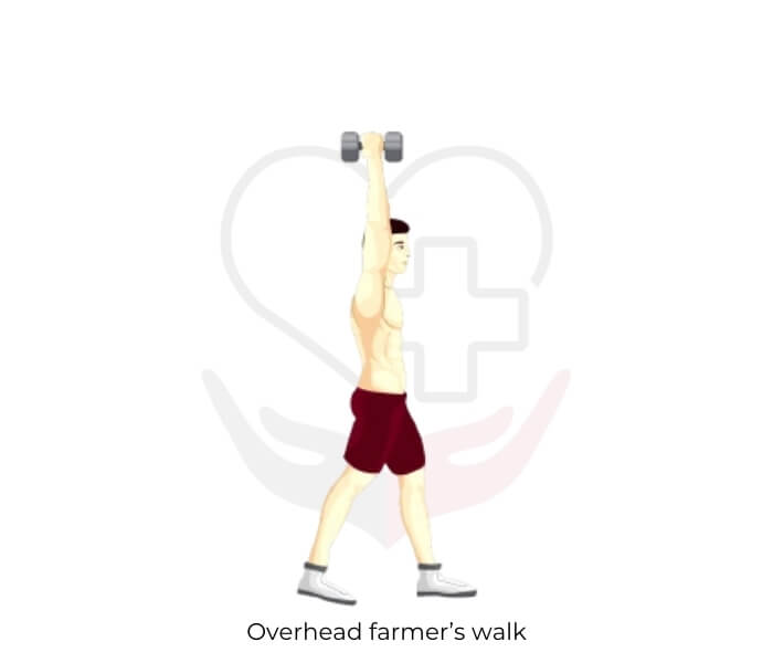 Overhead farmer’s walk
